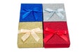 Colorful Christmas Theme Background of Four Presents Royalty Free Stock Photo