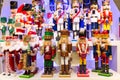 Colorful Christmas toys nutcrackers at a traditional Christmas shop in Frankfurt, Germany