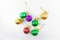 Colorful Christmas tree decoration ornament ball isolated white background Royalty Free Stock Photo
