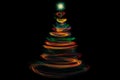 Colorful christmas tree light painting Royalty Free Stock Photo