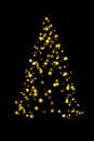 Blurred christmas tree lights isolated on black background Royalty Free Stock Photo