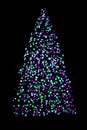 Blurred christmas tree lights isolated on black background Royalty Free Stock Photo