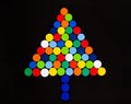 Colorful Christmas tree made of plastic bottle caps Royalty Free Stock Photo