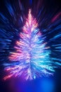 colorful christmas tree with motion blur on a black background Royalty Free Stock Photo
