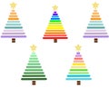Colorful Christmas trees background - illustration Royalty Free Stock Photo
