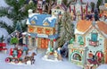 Colorful christmas village display Royalty Free Stock Photo