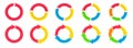 Colorful circle arrow icon set. Spinning arrows. Circular color arrow icons. Vector illustration