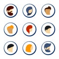 Colorful Circle Icons Set of Persons male and female in Trendy Flat Style. Vector illustration Royalty Free Stock Photo