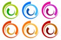 Colorful circle logo, icon templates. concentric segmented circl