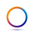 Colorful circle logo template. Vector abstract ring with empty space. Colors of run on metal eps 10. Isolated technology circular