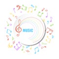 Colorful circle music background.