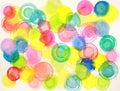 Abstract watercolor circles painting