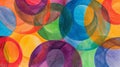 Colorful circles pattern hand drawn with crayons Royalty Free Stock Photo