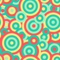 Colorful circles seamless repetitive vector pattern texture background