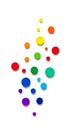 Colorful circles of varying sizes on a white background, arranged in a scattered pattern. Each Royalty Free Stock Photo