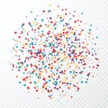 Colorful circular confetti splash. Vector illustration isolated on transparent background