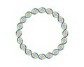 Colorful circular DNA strands Loop 20 parts