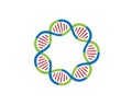 Colorful circular DNA strands Loop 7 parts