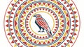 Colorful Circular Emblem with Stylized Bird and Tribal Patterns, vector design Generative AI Royalty Free Stock Photo