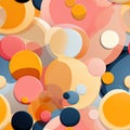 Colorful circular geometric wallpaper with playful forms (tiled) Royalty Free Stock Photo