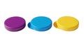 Colorful circular objects in a row Royalty Free Stock Photo