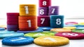 Colorful number stacking toys Royalty Free Stock Photo
