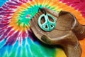 hand out peace NOT WAR.... Colorful tye dye material