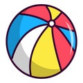 Colorful circus ball icon, cartoon style