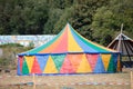 colorful circus tent in the park