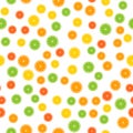 Colorful citrus seamless pattern. Slices of orange, lime, lemon, grapefruit isolated on white. Fresh juicy fruits vector Royalty Free Stock Photo