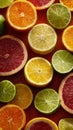 Colorful Citrus Slices Background With Orange Lemon Lime and Grapefruit Royalty Free Stock Photo