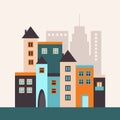 Colorful City With Abstract Houses And Skylines. Real Estate Concept Royalty Free Stock Photo