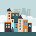 Colorful City With Abstract Houses And Skylines. Real Estate Concept Royalty Free Stock Photo