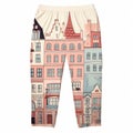 Colorful City Buildings Leggings For Women