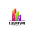 Colorful city buildings logo icon Royalty Free Stock Photo
