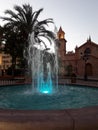 colorful city fountains