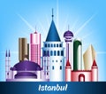 Colorful City of Istanbul Turkey Famous Buildings