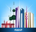 Colorful City of Kuwait Famous Buildings