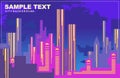 Colorful city panorama of New York in dark blue tones, Silhouettes of buildings, cityscape at night, vector background. Royalty Free Stock Photo