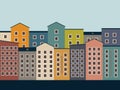 Colorful City. Real Estate Concept, Houses For Sale / Rent.