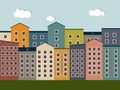 Colorful City. Real Estate Concept, Houses For Sale / Rent.