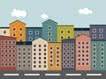 Colorful City. Real Estate Concept, Houses For Sale / Rent. Royalty Free Stock Photo