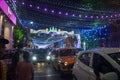 The colorful city street to celebrate the Christmas festival.