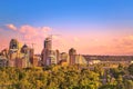 A Colorful City Sunset In Calgary Royalty Free Stock Photo