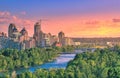 A Colorful City Sunset In Calgary Royalty Free Stock Photo