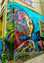 Colorful city Valparaiso graffiti Royalty Free Stock Photo