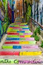 Colorful city Valparaiso stairs