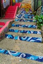 Colorful city Valparaiso stairs