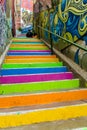 Colorful city Valparaiso stairs