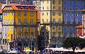 Colorful cityscape facades at the port of Porto Portugal